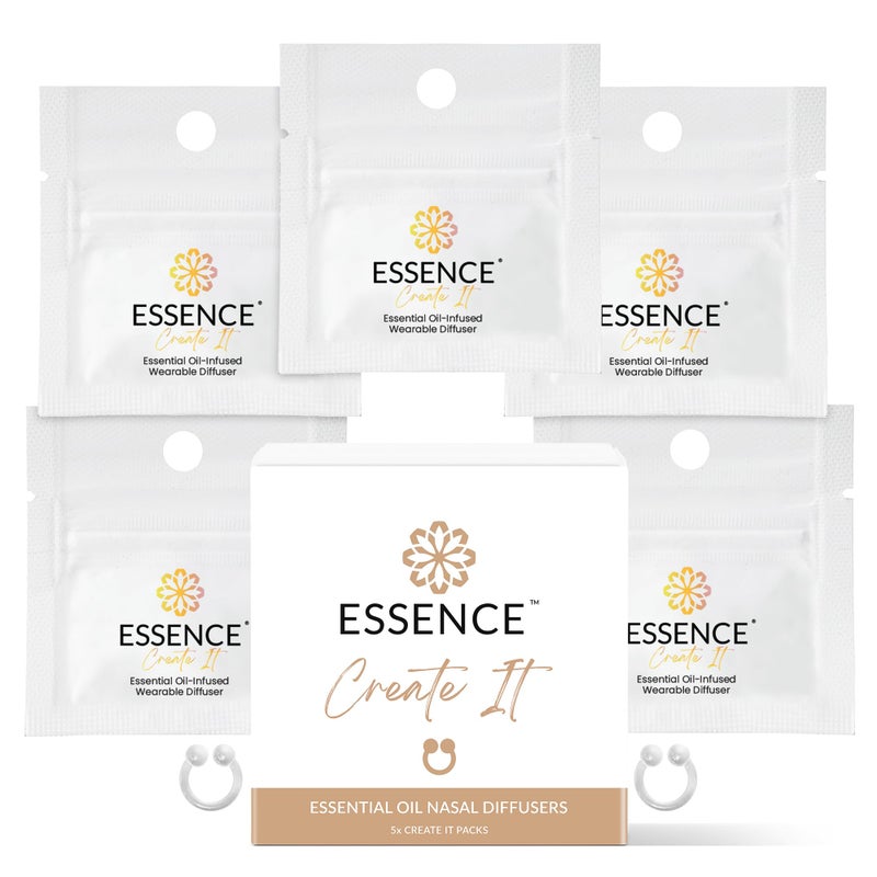 مجموعة Essence ناشل ديفيوزر CreateIt طقم حلقة أنف سيليكون للزيوت العطرية الأساسية لتوليفات العلاج العطري القابلة للارتداء ديفيوزر DIY للروائح المخصصة